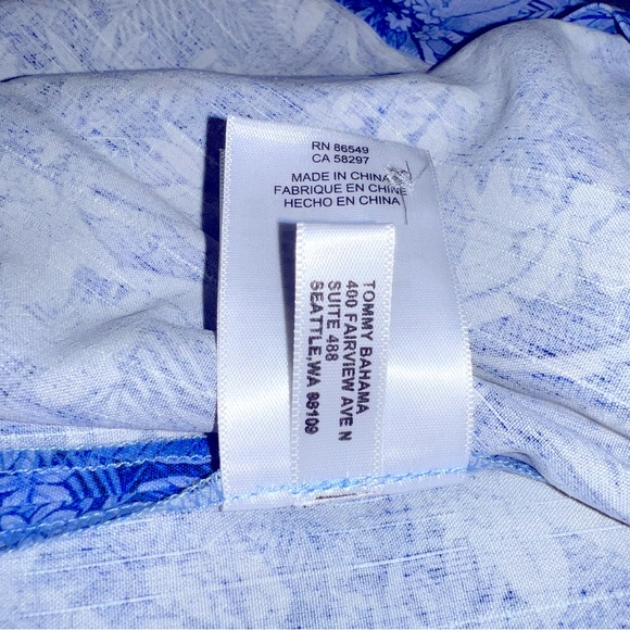 Tommy Bahama Short Sleeve Shirt Mens Small Blue Button Up Collared 100% Silk NWT - Picture 13 of 13